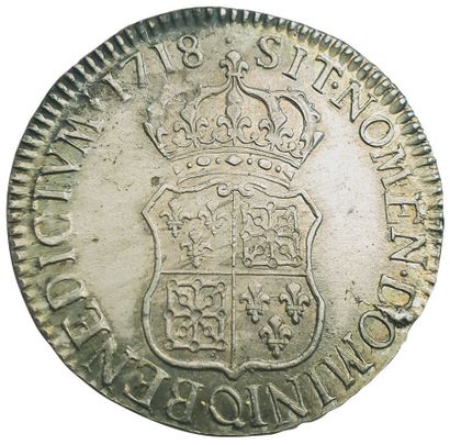 null LOUIS XV. 

Ecu de France-Navarre. 1718 Q. Perpignan. 

24,40grs. Gad.318 (...
