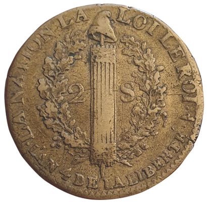 null CONSTITUTION.

2 Sols. 1792 W. Lille. 

23,56grs. Gad.25.TTB