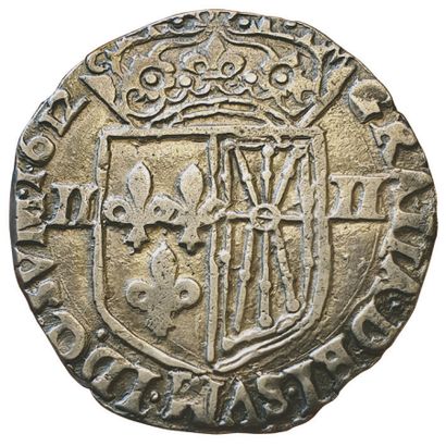 null LOUIS XIII. 

Quarter of a shield of Navarre. 1612. Saint Palais. 

9,49grs....