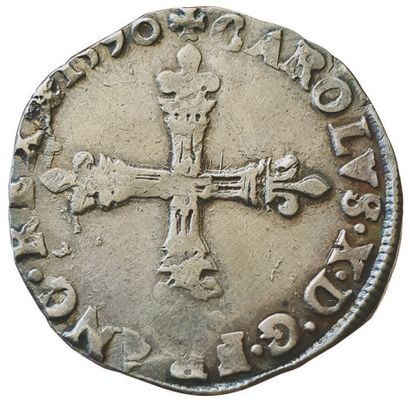 null CHARLES X, KING OF THE LEAGUE. 

1589-1590. quarter ecu. 1590 A. Paris.9,62grs....