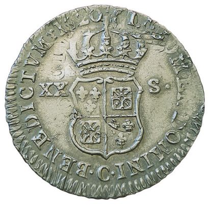 null LOUIS XV. 

Sixième d'écu de France-Navarre. 

1720 C. Caen. 4,10grs. Gad.295...