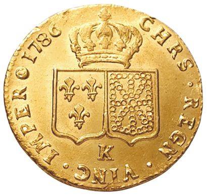 null LOUIS XVI.

1774-1792.

Double Louis d'or à la tête nue.

1786 K. Bordeaux....