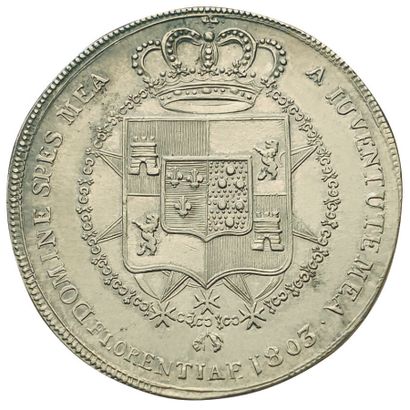 null ITALIE. ETRURIE. 

Charles-Louis et Marie-Louise. 1803-1807. 5 Lire 1803. Florence....