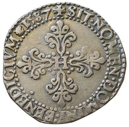 null HENRI III. 

1574-1589. 

Half Franc with flat collar. 1587 A. Paris. 7grs....
