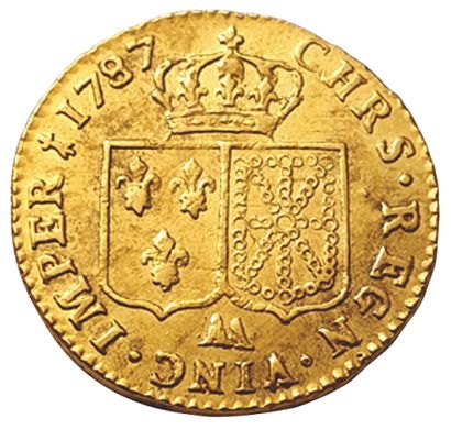 null LOUIS XVI.

1774-1792.

Louis d'or à la tête nue. 1787 AA. Metz. Gad.361 ( R...