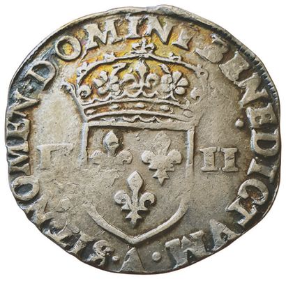 null CHARLES X, KING OF THE LEAGUE. 

1589-1590. quarter ecu. 1590 A. Paris.9,62grs....