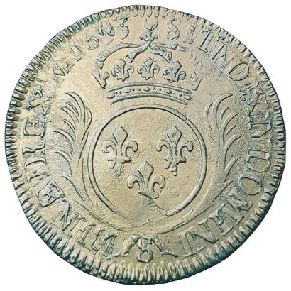 null LOUIS XIV. 

Demi écu aux insignes. 1693 S. Reims. Ref.

13,32grs. Gad.185 (...
