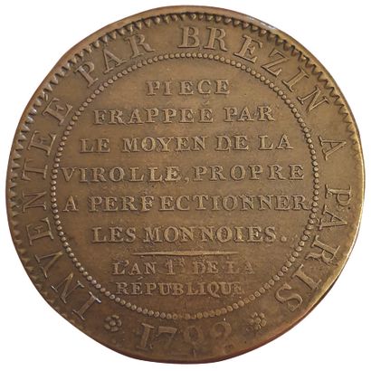 null CONSTITUTION.

Essai de Brezin à la Paix.An 4. 1792. Paris. 29,85grs. 

Maz.365....