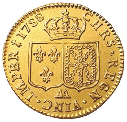 null LOUIS XVI. 

1774-1792. 

Louis d'or à la tête nue. 1788 AA. Metz. Gad.361 (...