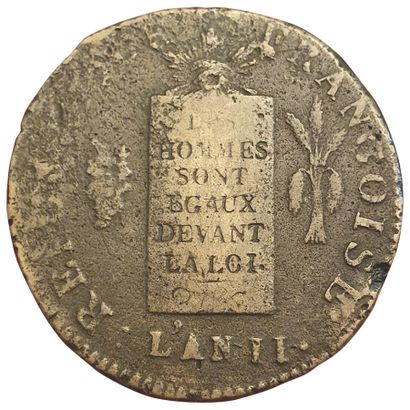 null CONVENTION.

2 Sols à la Balance non daté (1794)R. Orléans. 

26,10grs. Gad.32....