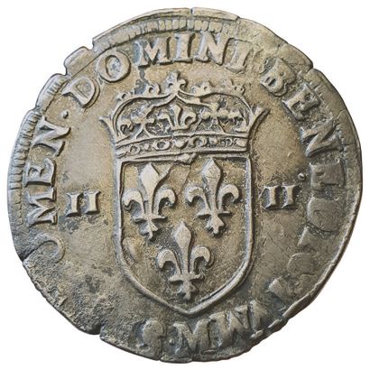 null HENRI IV. 

1589-1610. 

Quart d'écu. 1596 M. Toulouse. 9,66grs. Sb.4686. q...