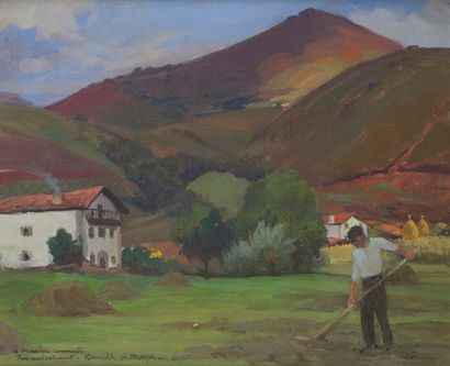 null Camille DE BUZON (1885-1954)

Les foins, pays basque

Huile sur panneau, signé...