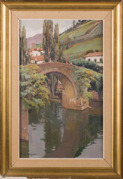 null Pierre-Albert BEGAUD (1901-1956)

Pont Noblia. Bidarray

Huile sur toile signée...