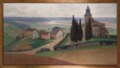 null Jean RIGAUD (1912-1999)

Paysage du Béarn, 1938

Huile sur toile, signée et...