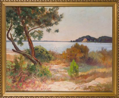 null Raoul DOSQUE (1860-1937)

L'étang de Lacanau

Huile sur toile signée en bas...