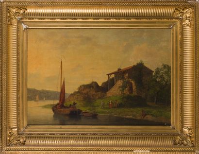 null FAXON (XIXème)

Paysage fluvial animé

Huile sur toile signée en bas à gauche

49...