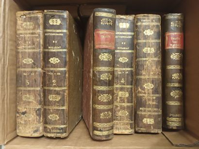 null [DROIT XVIIIe]

Réunion de 30 volumes environ (19 XVIIIe et 11 XIXe) in-12 et...
