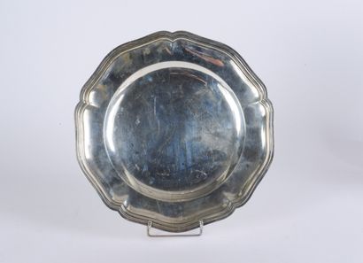Round dish in Minerva silver 950 thousandths...