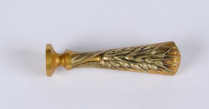 null Cachet muet en bronze, le manche à décor d'épi de blé signé I Boyer, début XXème...