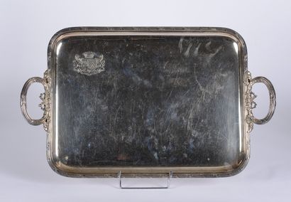 null Emile Puiforcat pour la Maison Servan à Bordeaux, plateau rectangulaire en argent...