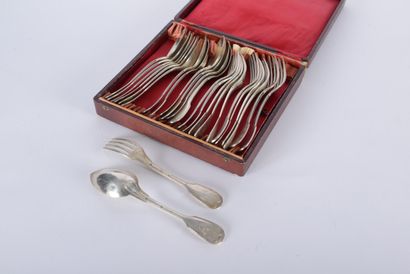Set of large silver cutlery 950 thousandths...