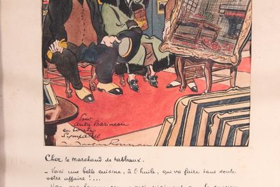 null Jacques ROUSSEAU

"Chez le marchand de tableaux"

Encre et aquarelle signée...