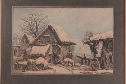 null D'après Philibert-Louis Debucourt

"L'orage" et "Village enneigé"

Deux gravures...