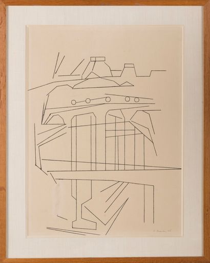null André BEAUDIN (1895-1979)


The Louvre Bridge and the Lights, 1956


Pen drawing,...