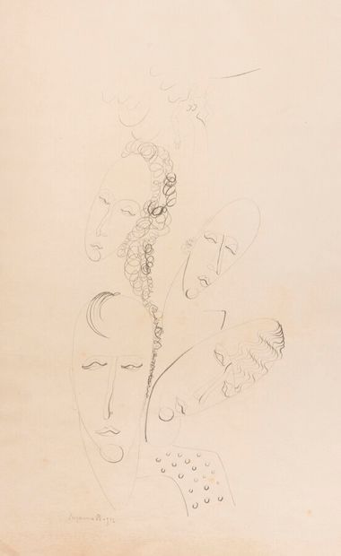 null Suzanne ROGER (1899-1986)


Faces


Drawing in black pencil, 


signed lower...