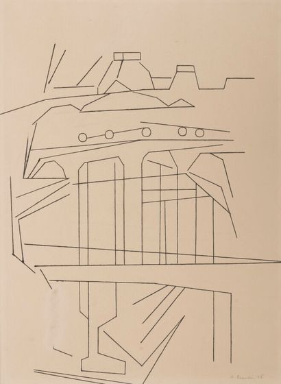 null André BEAUDIN (1895-1979)


The Louvre Bridge and the Lights, 1956


Pen drawing,...