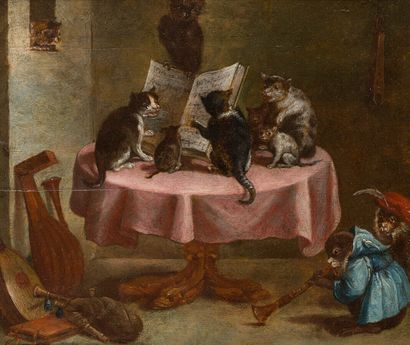 null 
17th century HOLLAND SCHOOL, follower of David TENIERS





Cats and monkey...