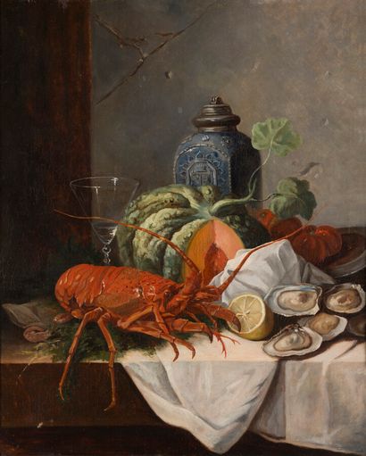 null late 19th or early 20th century school


Lobster and oysters


Oil on canvas.


73...