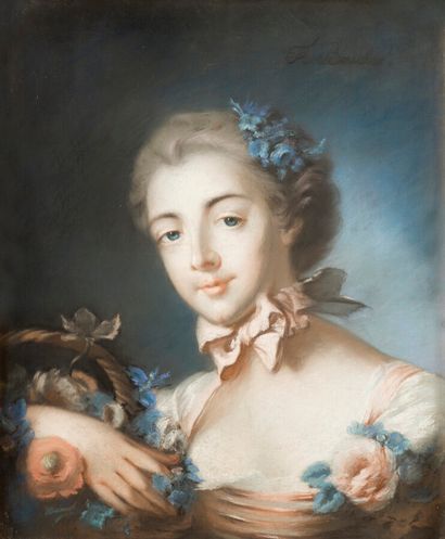 null In the taste of BOUCHER


Portrait of a woman with a basket of flowers


Pastel.


Bears...