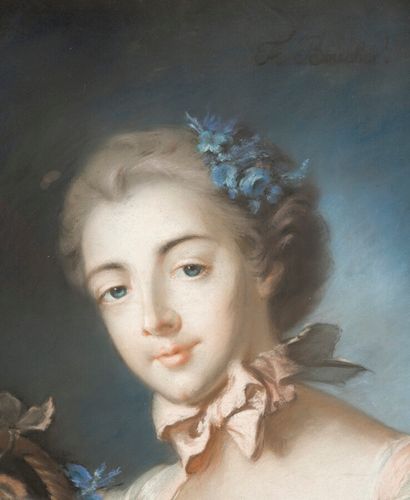 null In the taste of BOUCHER


Portrait of a woman with a basket of flowers


Pastel.


Bears...