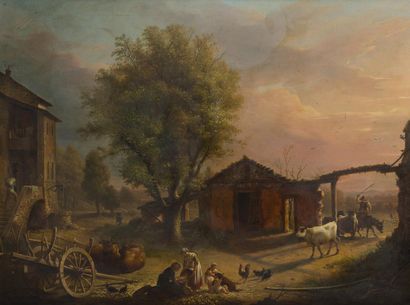 null PIERRE LACOUR (1745-1814) 


Farmyard


Panel signed on the left and dated 1808...