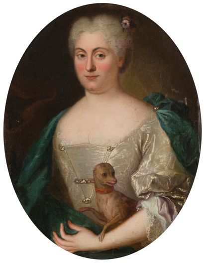 null FRENCH SCHOOL AROUND 1720


Portrait of a lady in bust holding her dog


Oval...
