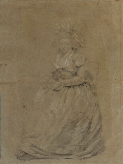 null FRENCH SCHOOL OF THE END OF THE 18th CENTURY


Portrait of a seated woman


Black...