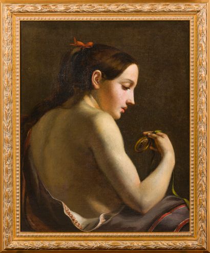 null FRENCH SCHOOL, circa 1840, entourage of DUBUFFE


Young woman with a medallion


Canvas....