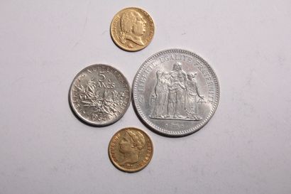 null 2 pièces de 20 Frs or : Napoléon 1er 20Frs 1811A, Louis XVIII 20 Frs 1818A....