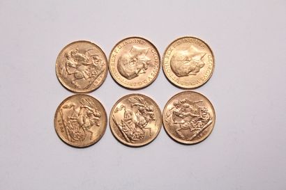 null USA. 6 pièces de 20 Dollars Liberty (1), Double Eagle (5). 

SUP