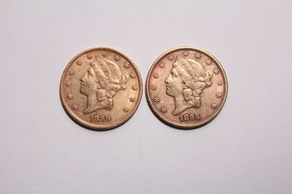 null USA : 2 pièces de 20 Dollars Liberty 1896 et 1899