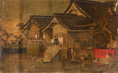 null Deux peintures à l'encre et couleur sur soie 

Japon, XIXème siècle

Représentant...
