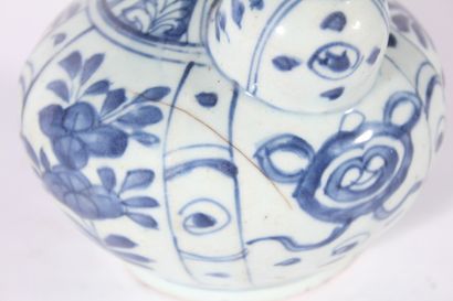 null Kendi en porcelaine bleu blanc

Chine, dynastie Ming, XVIème siècle

La panse...
