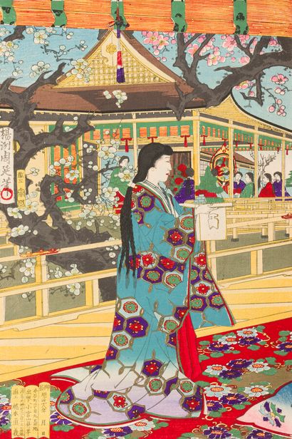 null Toyohara Chikanobu (1838-1912)

Trois triptyques « Fuso koki kagami », « Koki...