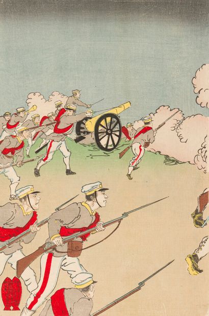 null Estampes, Japon

Deux triptyques, représentant des scènes de batailles de la...