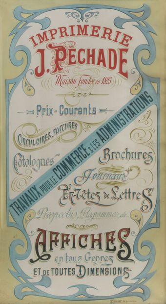 null Printing company J.Pechade

Judaic Street 

Gouache sign on paper mounted on...