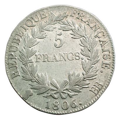 null 5 Francs 1806 BB. Strasbourg. F.304/3. TTB/TTB+