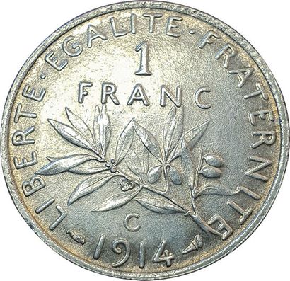 null 1 Franc Semeuse 1914 C. Castelsarrazin. F.217/20. 43421 ex. Rare ! SUP
