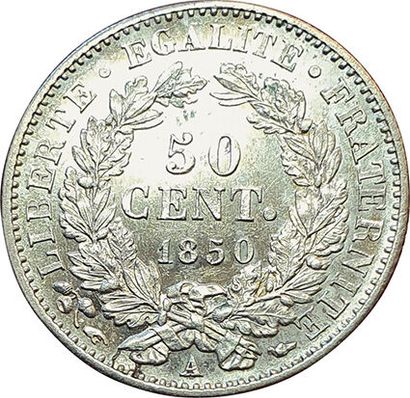 null 50 Centimes Cérès 1850 A. Paris. F.184/2. SPL