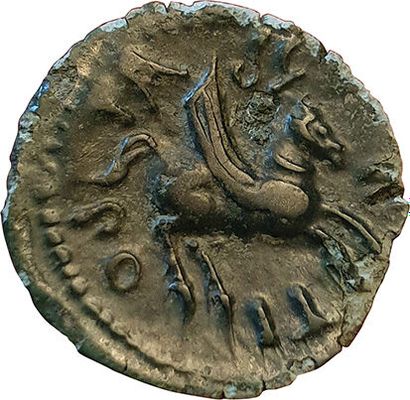 null Carnutes. 1st century B.C. Bronze TASGIITIOS with pegasus. A/ ELKESOOUIX in...